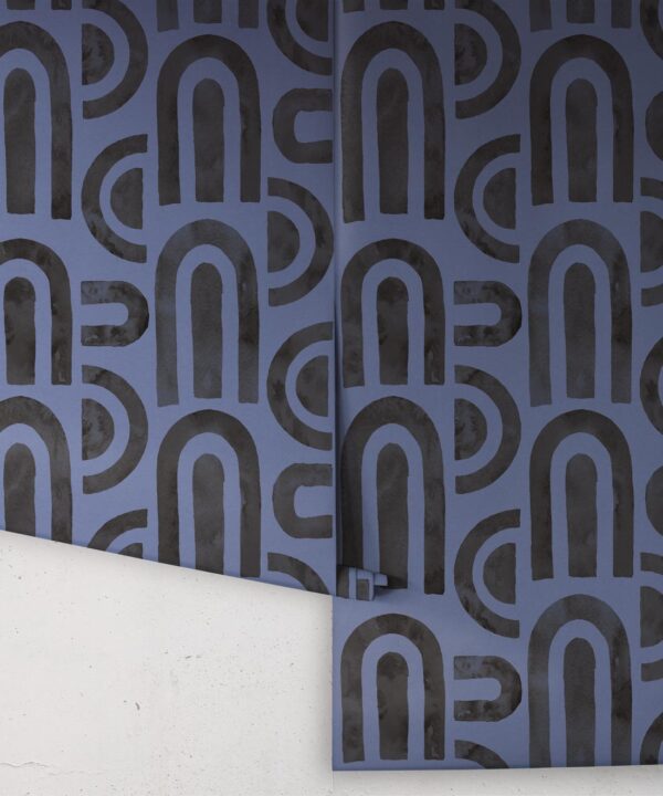 Formes Deux Wallpaper • Midnight Navy • Rolls