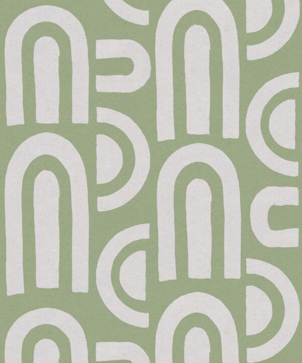 Formes Deux Wallpaper • Snow Green • Swatch