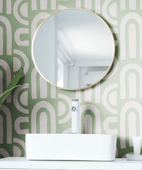 Formes Deux Wallpaper • Snow Green • Insitu Sink