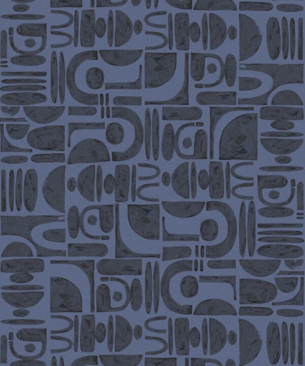 Formes Trios Wallpaper • Midnight Navy • Swatch