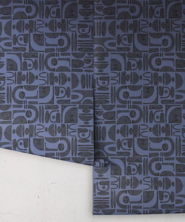 Formes Trios Wallpaper • Midnight Navy • Rolls