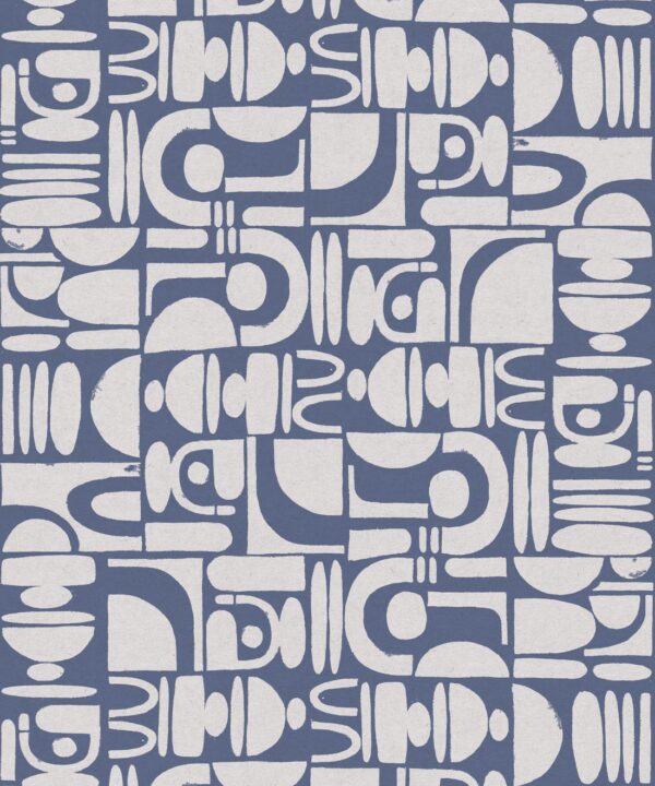 Formes Trios Wallpaper • Snow Navy • Swatch