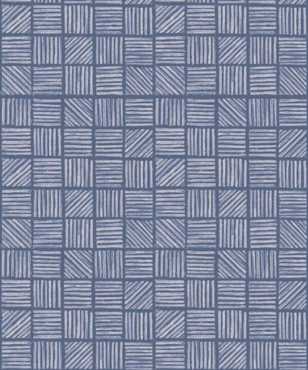 Lignes Deux Wallpaper • Blue Navy • Swatch