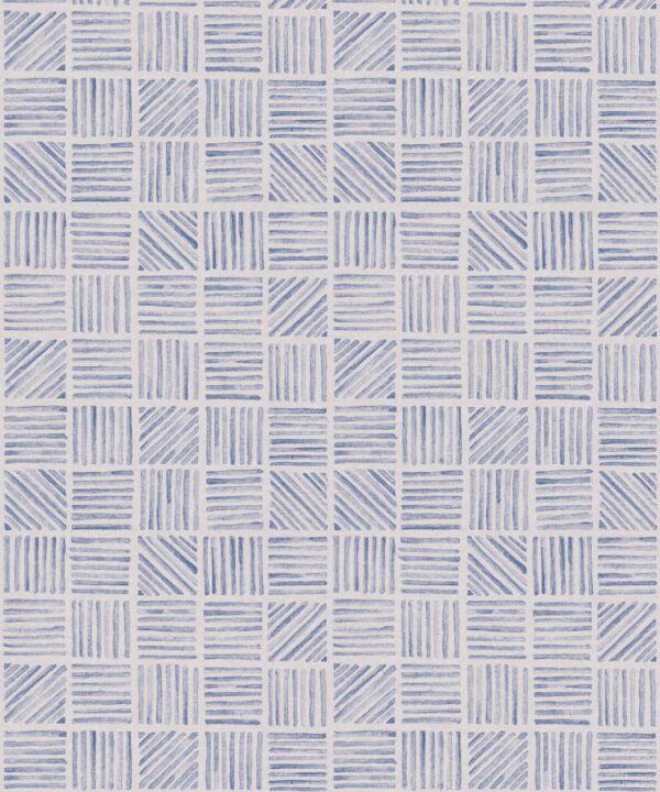 Lignes Deux Wallpaper • Blue White • Swatch