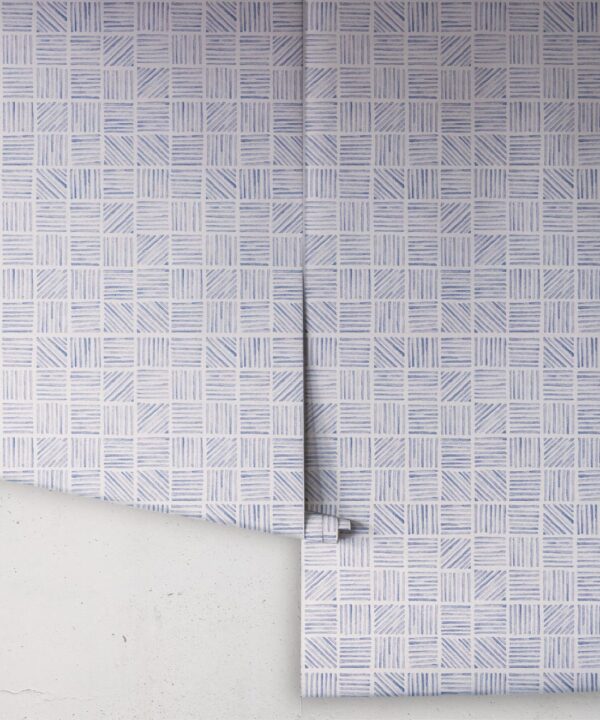 Lignes Deux Wallpaper • Blue White • Rolls