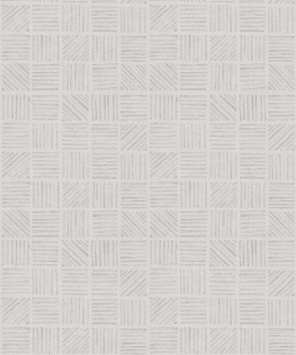 Lignes Deux Wallpaper • Grey White • Swatch