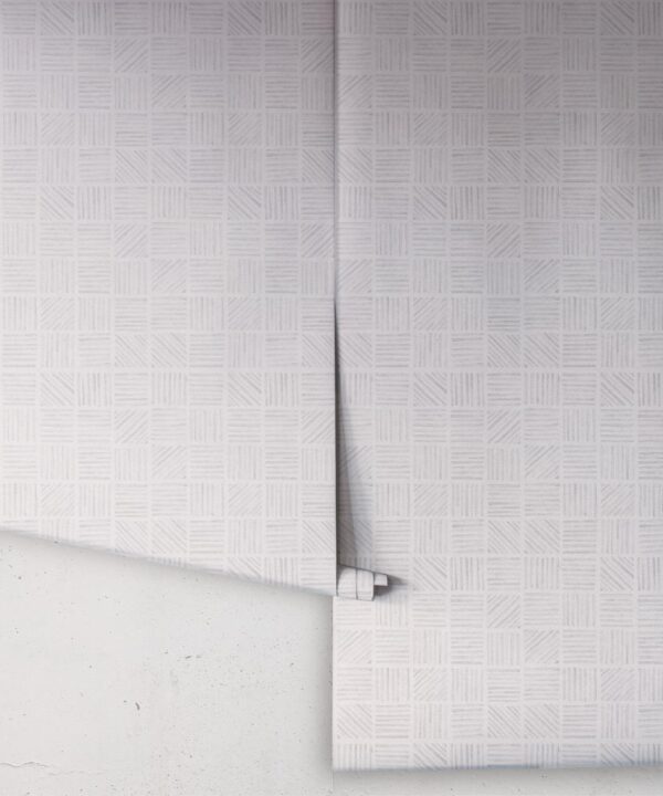 Lignes Deux Wallpaper • Grey White • Rolls