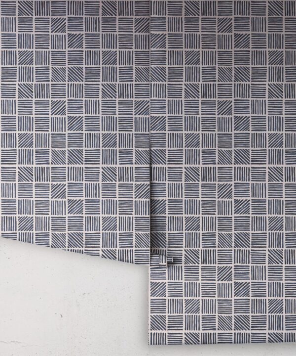 Lignes Deux Wallpaper • Midnight Light Beige • Rolls