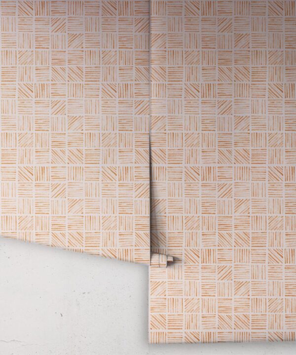 Lignes Deux Wallpaper • Sienna Light Beige • Rolls