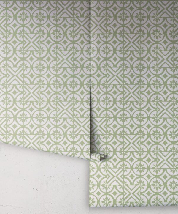 Petales Trois Wallpaper • Snow Green • Rolls