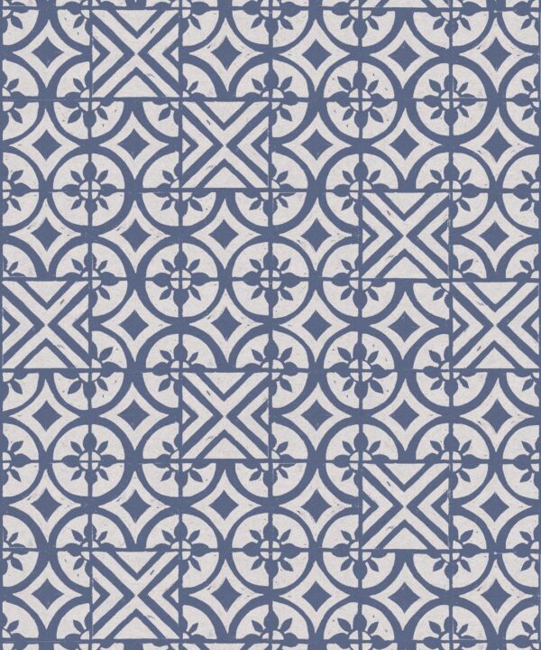 Petales Trois Wallpaper • Snow Navy • Swatch