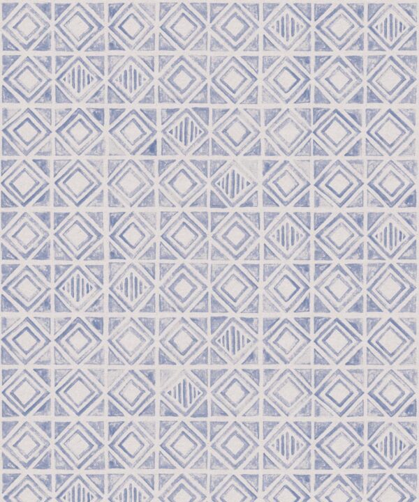 Tuile Wallpaper • Blue White • Swatch