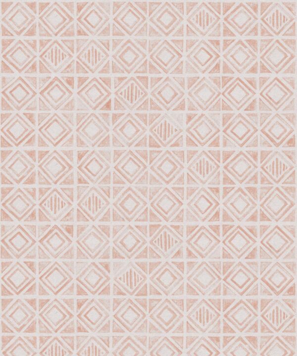 Tuile Wallpaper • Salmon White • Swatch