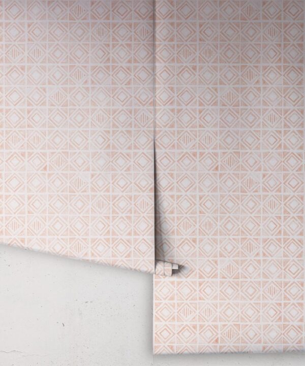 Tuile Wallpaper • Salmon White • Rolls