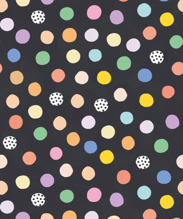 Happy Confetti Wallpaper • Black • Swatch