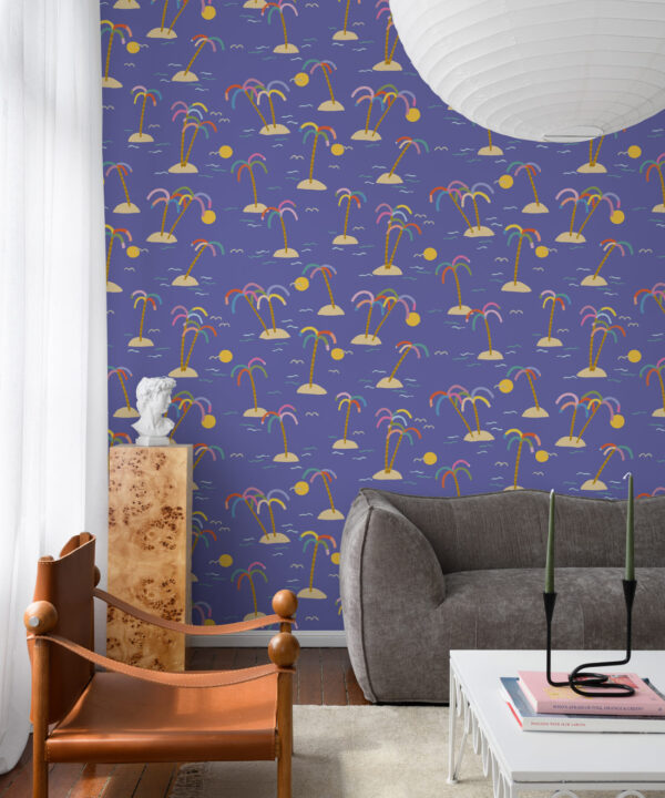 Happy Like A Holiday Wallpaper • Bay Blue • Insitu