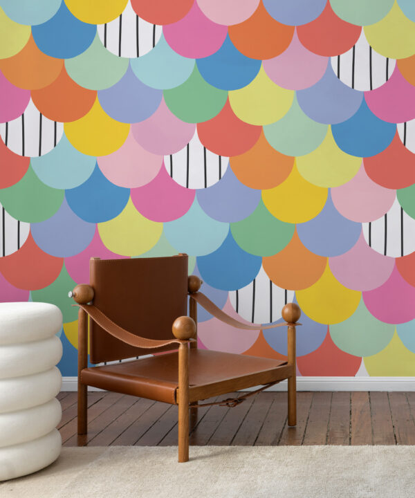 Happy Scales Mural • Bright Lines • Insitu