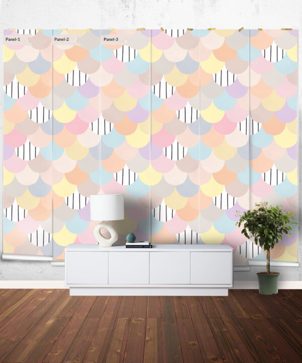 Happy Scales Mural • Pastel Lines • Panels