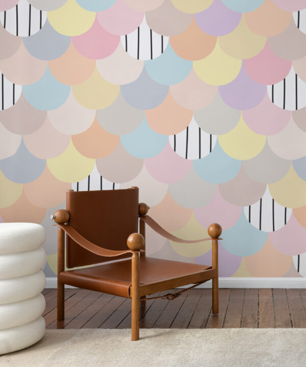 Happy Scales Mural • Pastel Lines • Insitu