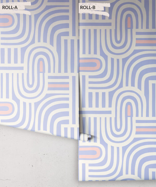 Maze Time Wallpaper • Cornflower Blue • Rolls