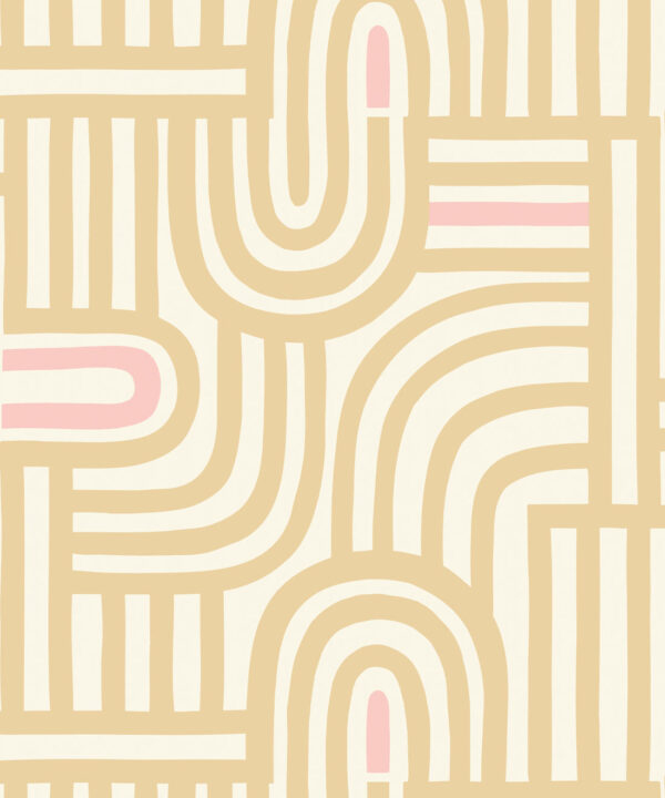 Maze Time Wallpaper • Cream • Swatch