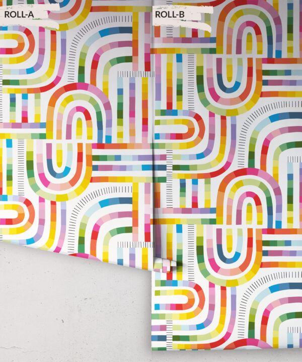 Maze Time Wallpaper • White Rainbow • Rolls