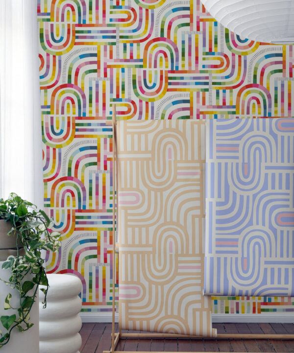 Maze Time Wallpaper • White Rainbow • Insitu