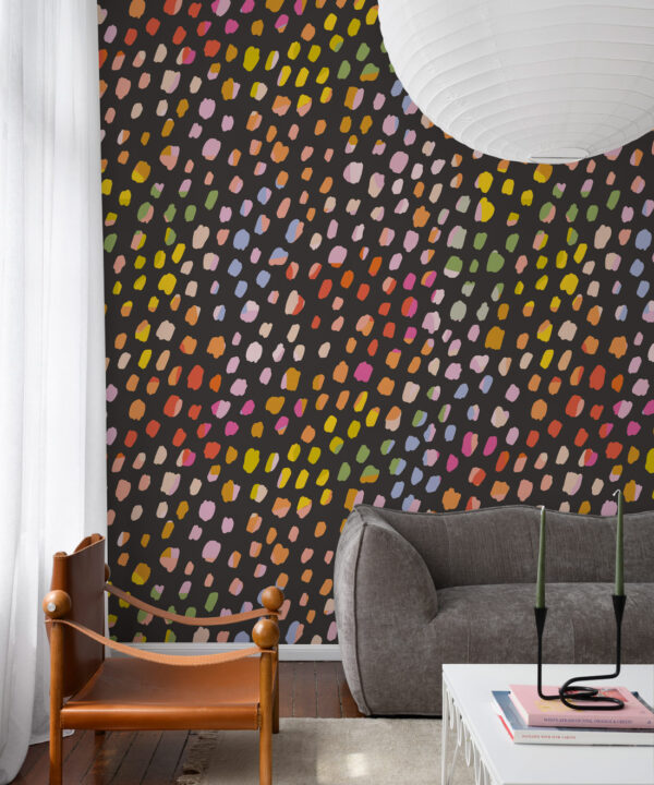 Rainbow Cheetah Wallpaper • Black • Insitu