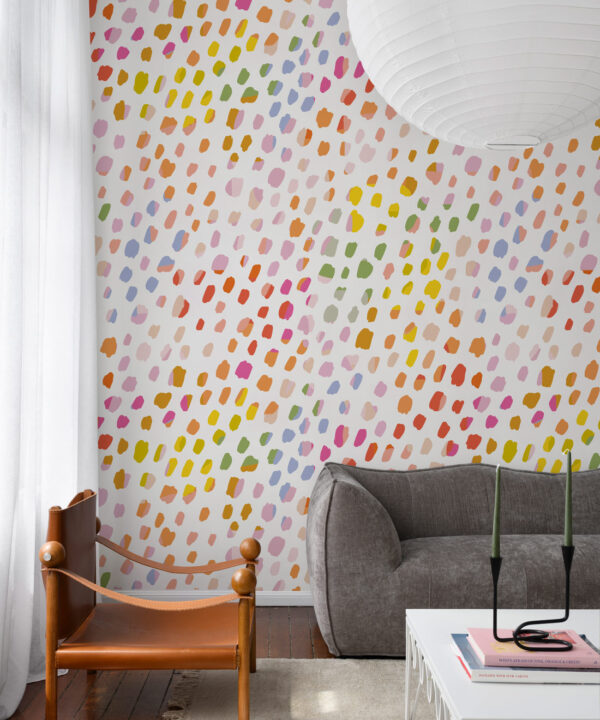 Rainbow Cheetah Wallpaper • White • Insitu