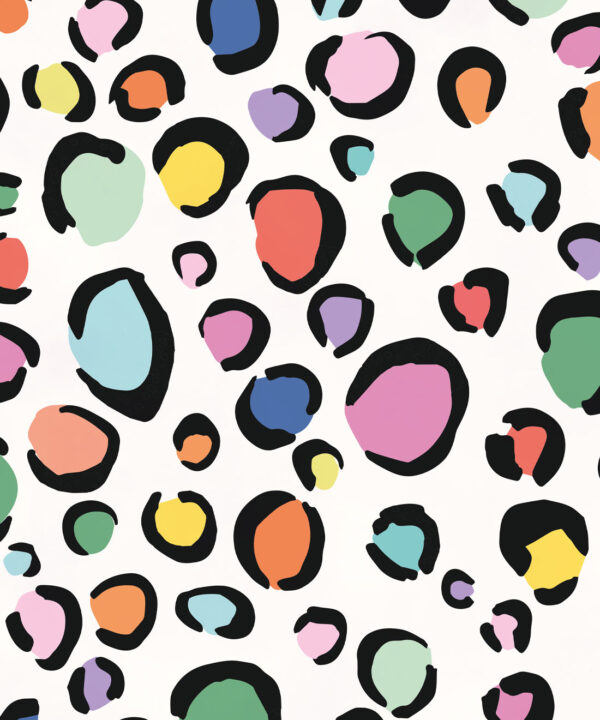 Rainbow Leopard Wallpaper • White • Swatch