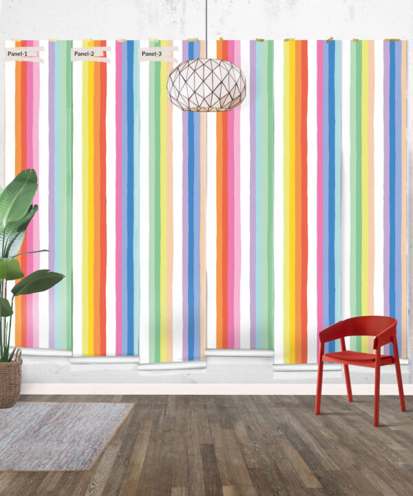 Rainbow Wall Mural • Bright Simple • Panels