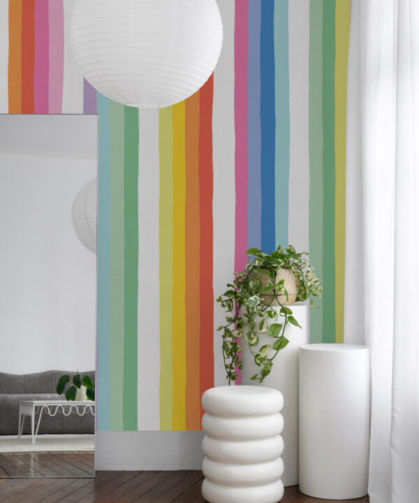 Rainbow Wall Mural • Bright Simple • Insitu