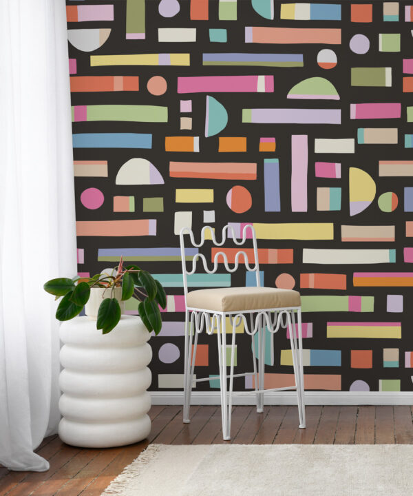 Shape Play Mural • Black • Insitu