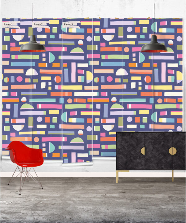 Shape Play Mural • Navy • Panels