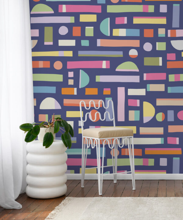 Shape Play Mural • Navy • Insitu