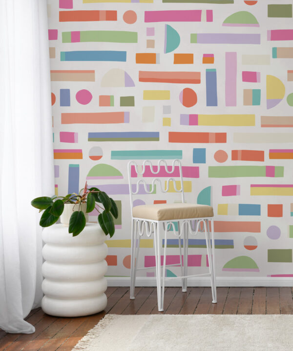 Shape Play Mural • White • Insitu