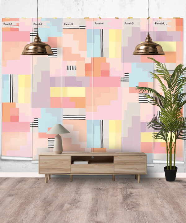 Stepping Up Mural • Pastel Line • Panels