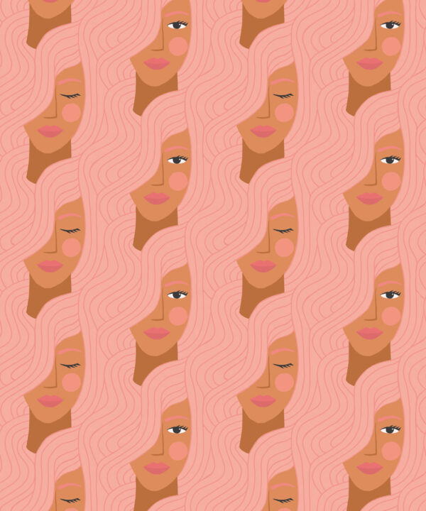 Stronger Together Wallpaper • Peach • Swatch