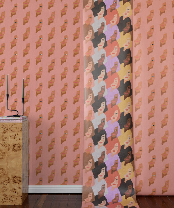 Stronger Together Wallpaper • Peach • Insitu