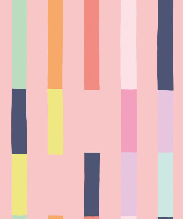 Sweet Rainbow Stripe Wallpaper • Peach • Swatch