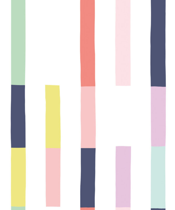 Sweet Rainbow Stripe Wallpaper • White • Swatch