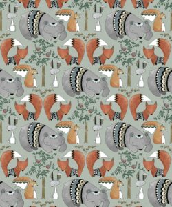 In The Forest Wallpaper • Grey • Swatch