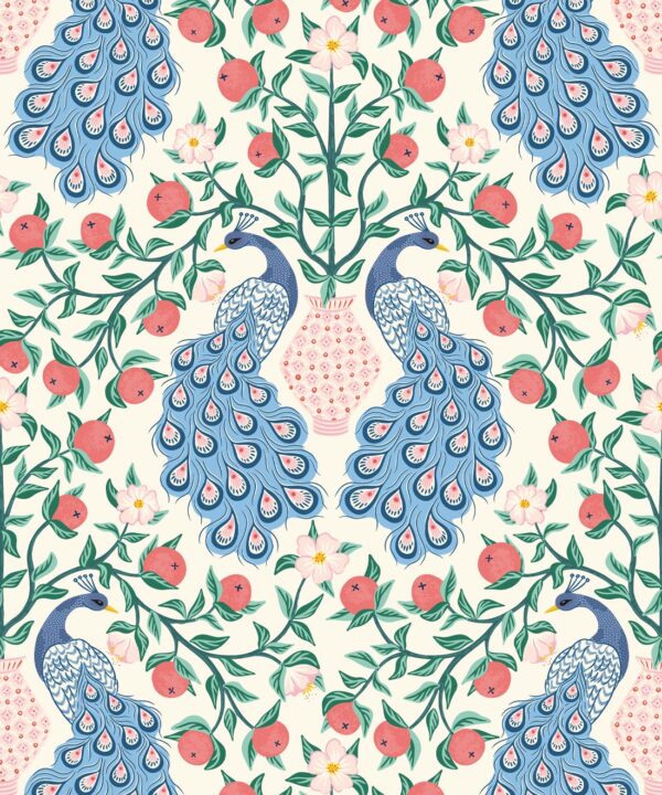 Peacock Wallpaper • Blush • Swatch