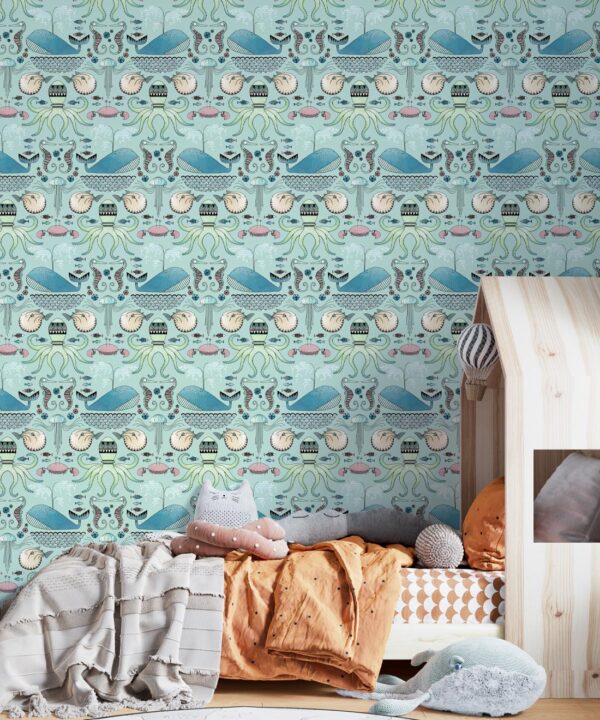 Under the Sea Wallpaper • Blue • Insitu