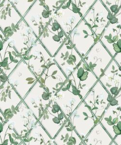 Petite Climbing Sweet Pea Wallpaper • Irish Linen • Swatch