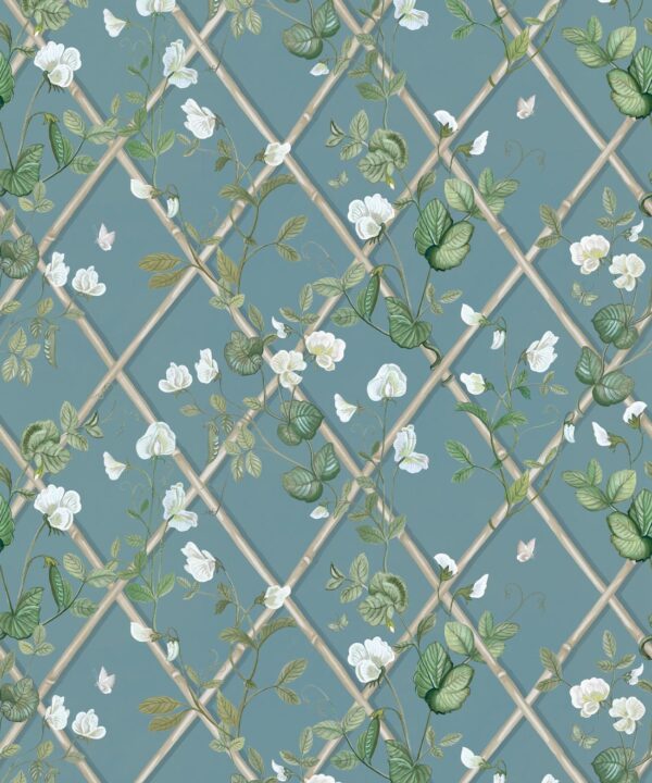 Petite Climbing Sweet Pea Wallpaper • Provence & Cane • Swatch