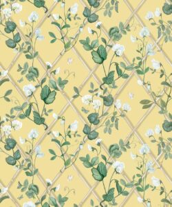 Petite Climbing Sweet Pea Wallpaper • Rattan & Cane • Swatch