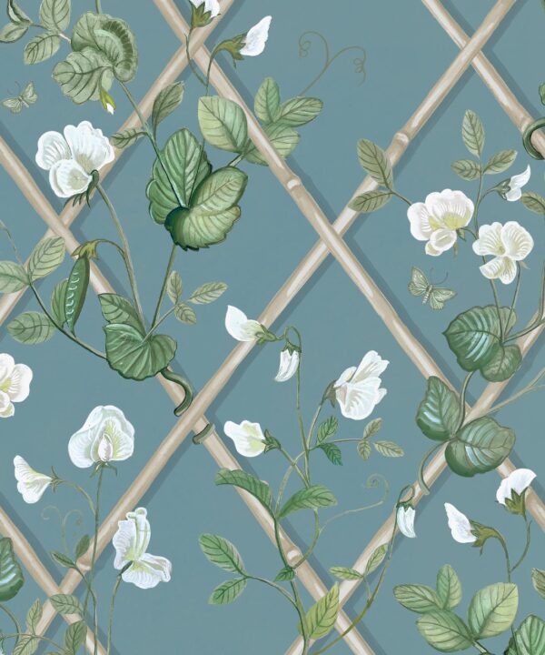 Grande Climbing Sweet Pea Wallpaper • Provence & Cane • Swatch