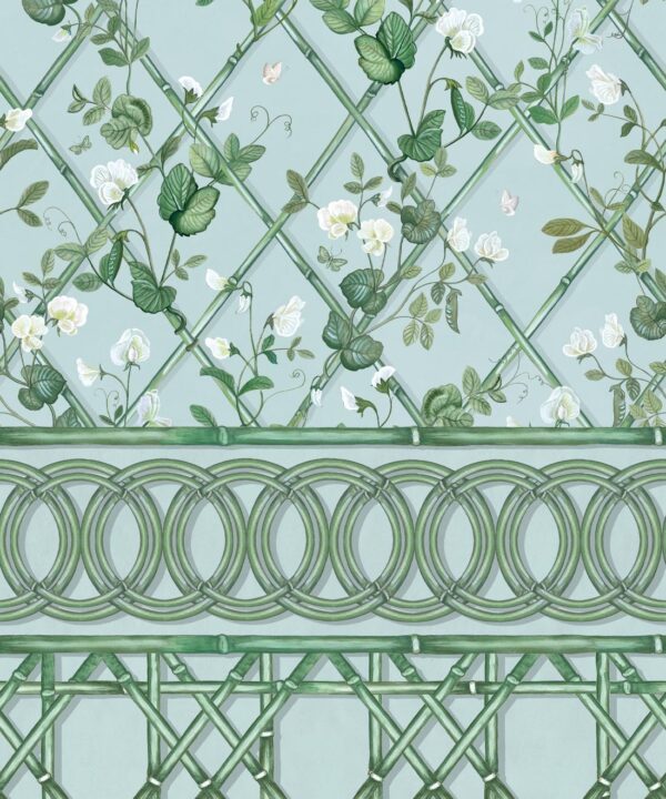 Climbing Sweet Pea Frieze Mural • Light Provence • Swatch