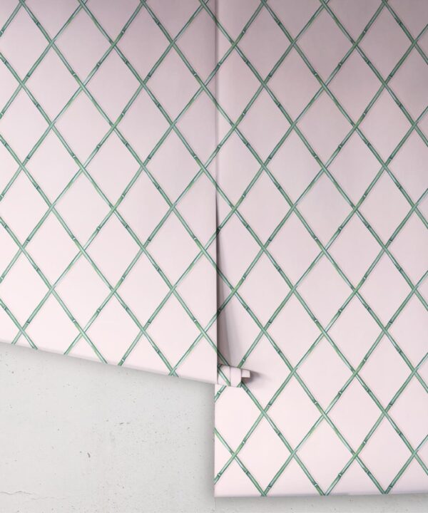 Colony Wallpaper • Pink & Green • Rolls